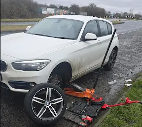 roadside tyre being fitted