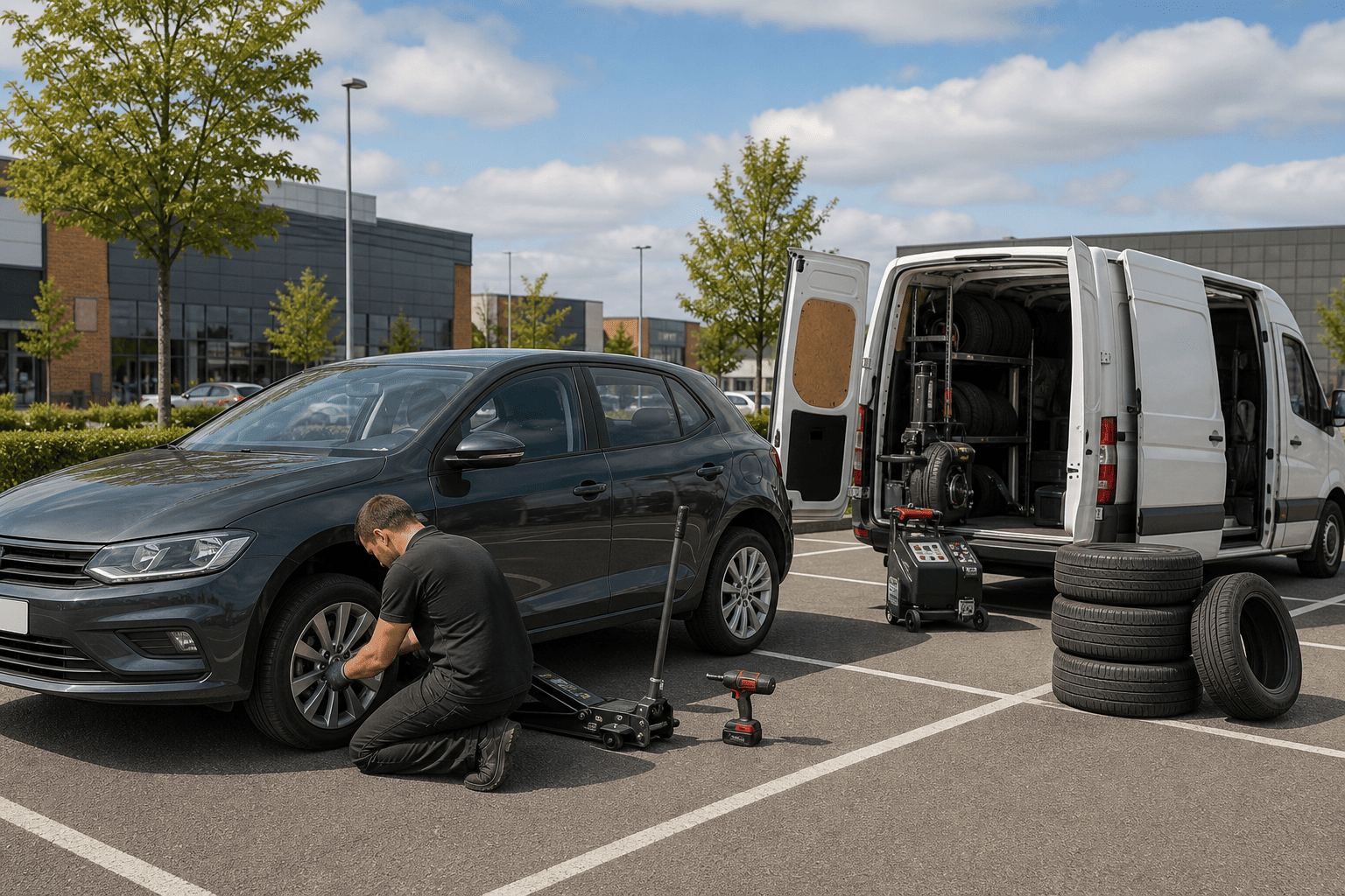 mobile tyre callout in Glapwell