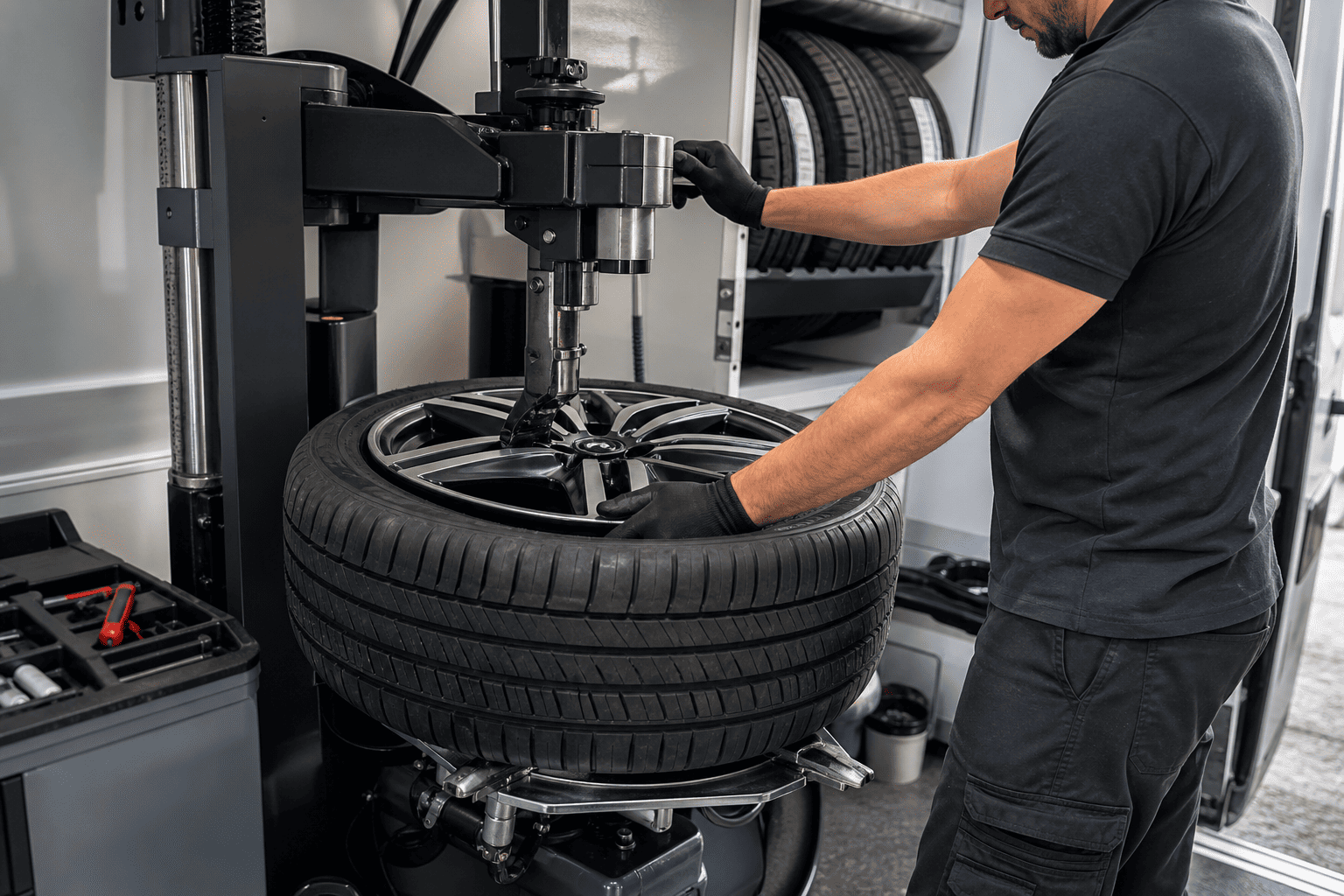 mobile tyre fitting machine in Mansfield