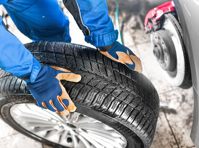 tyre in the snow